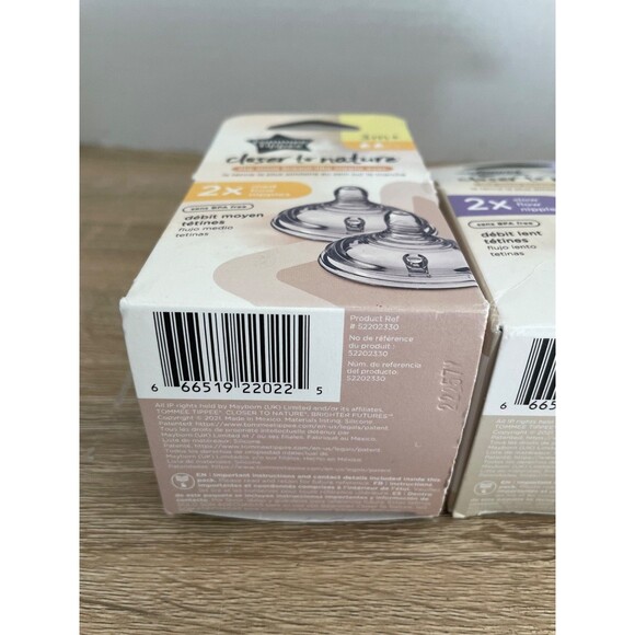 Three Pack of Tommee Tippee Closer to Nature Baby Bottle Nipples 3m+ & 0m+ - Picture 10 of 12